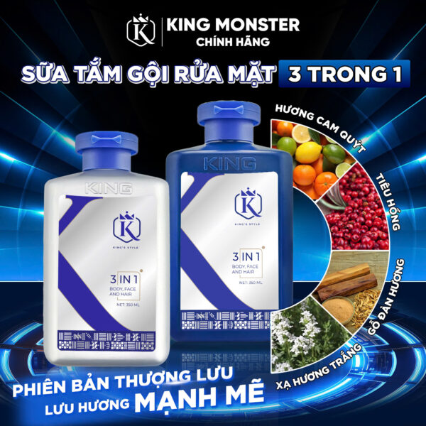 Gel tắm gội 3in1 hương nước hoa cao cấp thượng lưu